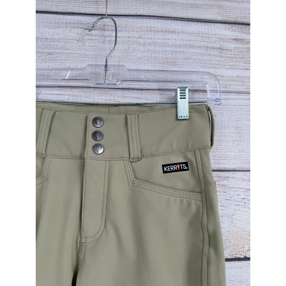 Kerrits Equestrian Breeches Women XS Tan Black Silicone Grip Knee Patch Pants